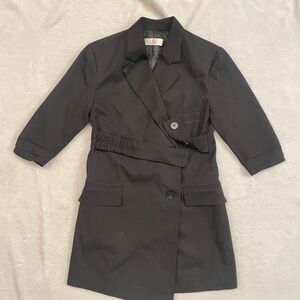 Commense Black Blazer with Belted Waist